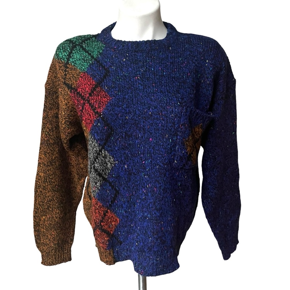 Vintage 80’s Gitano Fair Isle Confetti Crewneck Sweater, Sz M